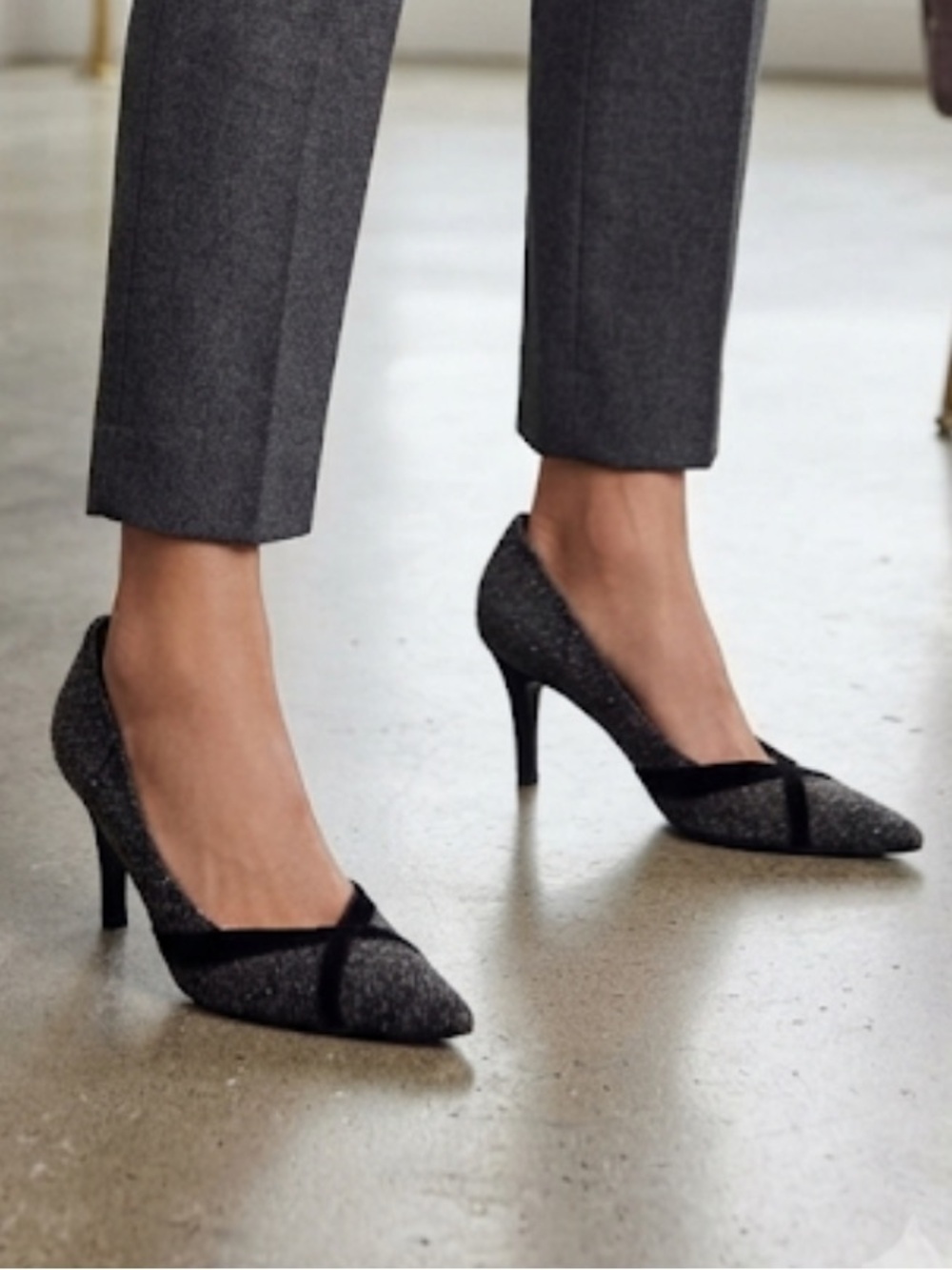 RICHARD TYLER Pumps Tweed Velvet Vintage Y2K Designer Heels Size 10